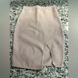 High-Waist Split Pencil Skirt in Baby Pink